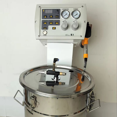 Peralatan penyemprotan bubuk elektrostatik manual HXC-KI dengan rol untuk substrat baja