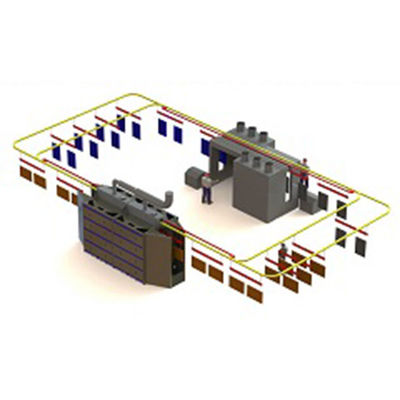 1.2mm Baja Otomatis Powder Coating Line Sistem Permukaan Serbuk Industri Berkecepatan Tinggi